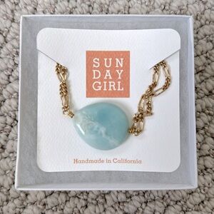 NWT Sunday Girl Larimar Gemstone Bracelet (gold)